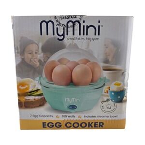 Nostalgia MyMini Egg Cooker Teal Electric Compact Kitchen Appliance